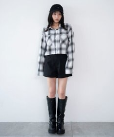 WEGO ショートチェックシャツ