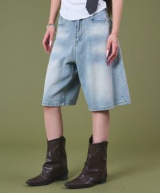 WEGO バックフラップポケットデニムハーフパンツ