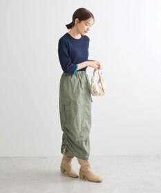 Green Parks ＢＰ　袖口カラーリブ７分袖ニットプルオーバー