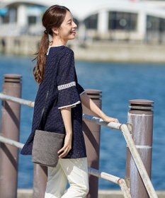 Tiaclasse 【小倉優子さん着用・洗える】パンチングレース配色チュニック