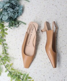 INTER-CHAUSSURES 【FABIO RUSCONI】スクエアトウバックバンドパンプス