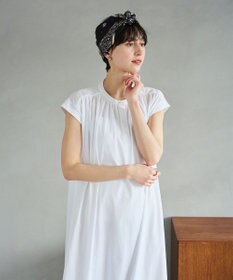 #Newans 【乾燥機可能/接触冷感】ヨークギャザーロングワンピース