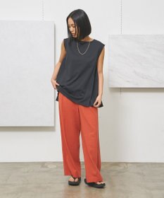 J.PRESS YORK STREET 【WOMEN】コットンワッシャータックワイド パンツ