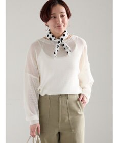 Te chichi 【WEB限定カラーあり】ペーパータッチヤーン2wayメッシュニット