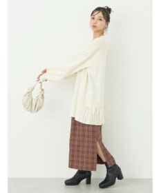 earth music&ecology チェックナロースカート