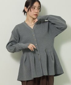 Green Parks 金釦ペプラムニットカーディガン