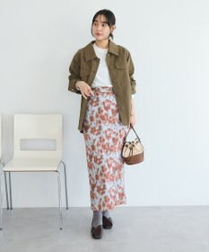 CRAFT STANDARD BOUTIQUE フラワープリントスリットロングスカート