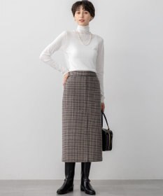 23区 【見上愛さん着用】ボンディングチェックツイード Iライン スカート