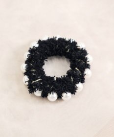 Tiaclasse パール付きファンシーツイードシュシュ