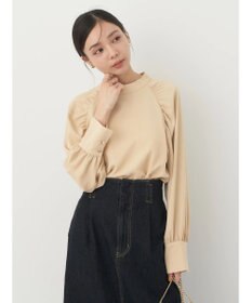 earth music&ecology ラグランギャザースリーブブラウス