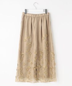 自由区 【洗える】フローティングエンブロイダリー スカート