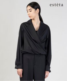 23区 L 【エステータ】ウールシルクギャバジン テーラードブラウス
