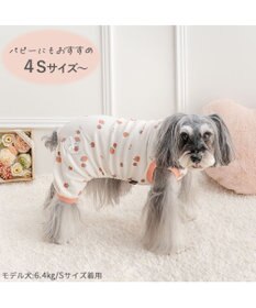 PET PARADISE ペットパラダイス やさしい ロンパース 《花苺柄》 小型犬