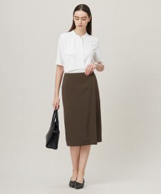 ICB 【洗える】ストレッチジョーゼット ラッフルデザインブラウス