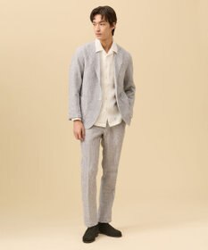 J.PRESS MEN ストレッチリネンサッカー パンツ