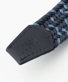 JOSEPH ABBOUD 【キングサイズ・伸びる】ダブルメランジレザーメッシュ ベルト