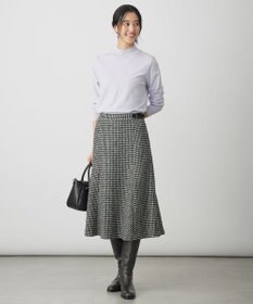 J.PRESS LADIES ウールシルク ハウンドトゥース フレア スカート