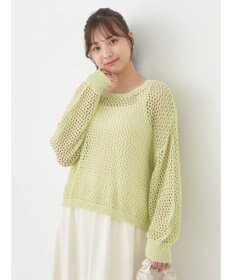 earth music&ecology スパンコールショートゆるニット