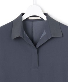 ICB 【WEB限定】FluidBackSatin ニット衿シャツワンピース