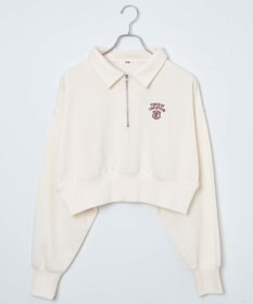 WEGO ハーフZIP襟付きショートスウェット