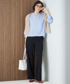 自由区 【洗える】SOMELOSクロップド丈 ブラウス