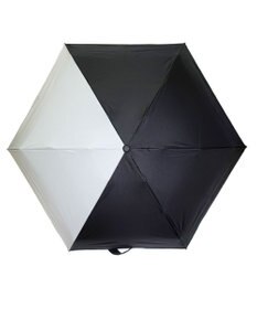 +RING UNISEX プラスリング 晴雨兼用 簡単開閉式折傘  BLK×GRY T1338