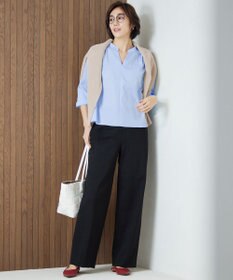 自由区 【洗える】SOMELOSクロップド丈 ブラウス