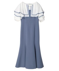 earth music&ecology パイピング衿付きドッキングワンピース