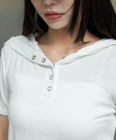 WEGO ヘンリーネックフードT