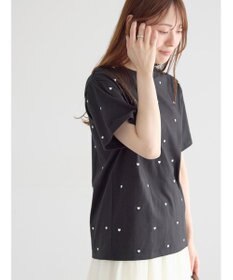 Te chichi 【接触冷感】ハート刺繍Tシャツ