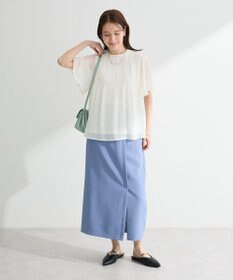 Green Parks マジョリカプリーツショートスリーブブラウス