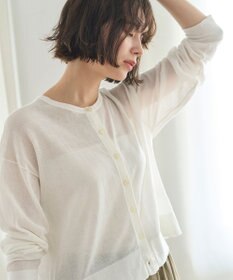 UNFILO 【洗える/接触冷感】 フロスティコットン クロップドカーディガン