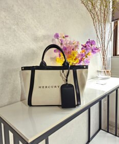 style code 【MERCURYDUO/マーキュリーデュオ】カードケース付 軽量キャンバスロゴ 2WAYトートバッグ