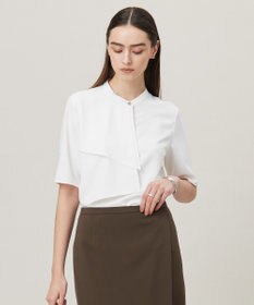 ICB 【洗える】ストレッチジョーゼット ラッフルデザインブラウス