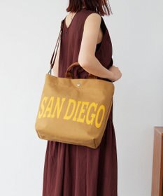 TOPKAPI 【Breath TOPKAPI】シティ プリント キャンバス スクエアトートバッグ / ショルダー付き