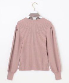 ANY SIS 【2WAY】リボン付き パフスリーブリブ ニット