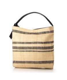 UNBILLION perche マダガスカルラフィアボーダーワンショルダー