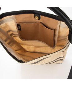 UNBILLION perche マダガスカルラフィアボーダーワンショルダー