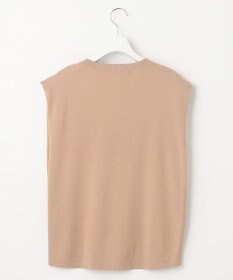 自由区 【洗える・XSサイズあり】クレープストレッチノースリーブ ニット