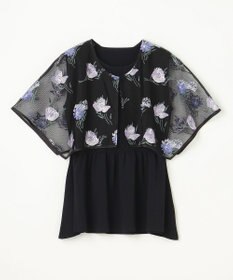 GRACE CONTINENTAL 刺繍ケープニットトップ