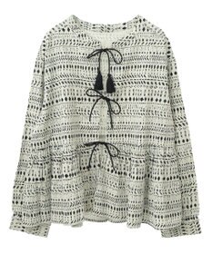 CRAFT STANDARD BOUTIQUE フリンジ紐付ペプラムブラウス