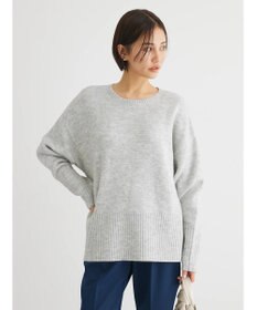 Green Parks ｆｕｗａっとメランジ袖リブ長めニットプルオーバー