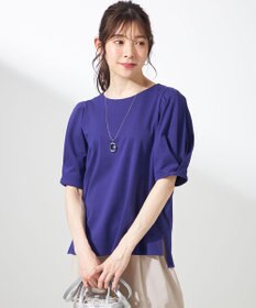 ANY SIS S 【撥水・汗ジミ防止・UVケア・洗える】スーピマスムース 袖タック Tシャツ