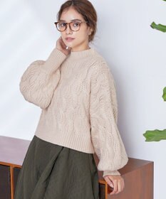 Tiaclasse 【洗える】ケーブルニットプルオーバー