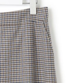 23区 ウールミルドストレッチ チェック フロントタックAラインスカート