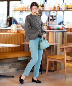 Tiaclasse 【洗える】ケーブルニットプルオーバー