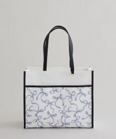 Maison de FLEUR リボンプリントスクエアトートバッグ