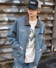 WEGO 【ユニセックス着用ITEM/MLサイズ展開】ワーカーズZIPデニムジャケット