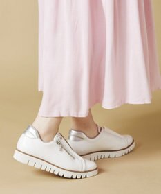 Dominic3 センターゴムサイドジップ レザースニーカー