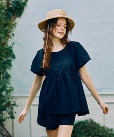 San-ai Resort（三愛水着楽園） 【UPF50＋】　パフスリーブキュロット3点セット　9M・11L　【San-ai Resort（サンアイリゾート）】